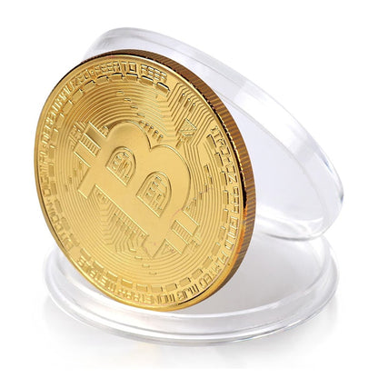 Gold plated bitcoin coin for traders