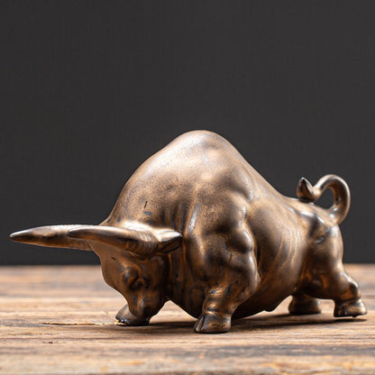 resin modern style luxurious artsy smooth bullish bull figurine