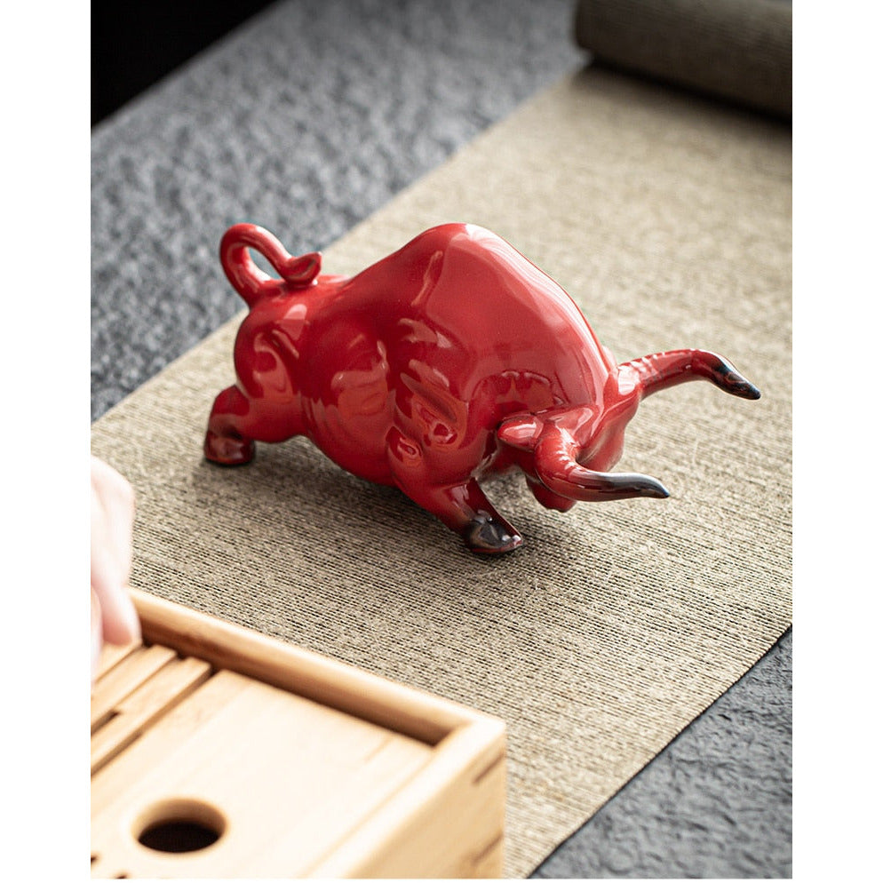 resin modern style luxurious artsy smooth bullish bull figurine