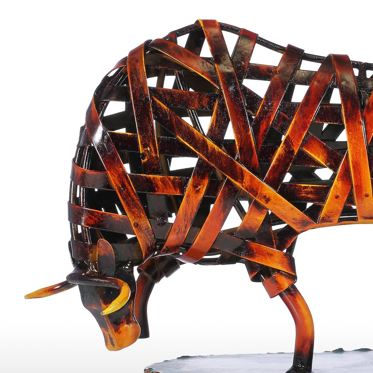Iron Braided Bull Figurine