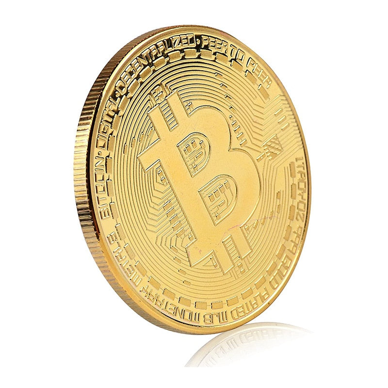 Gold plated bitcoin coin for traders