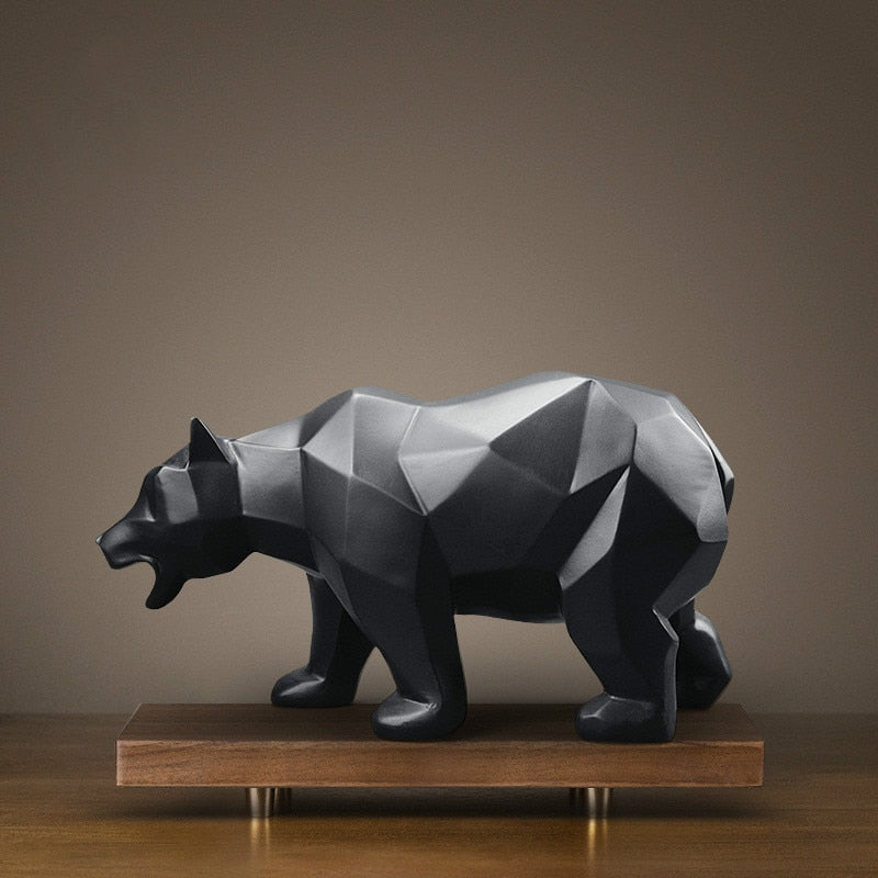 Modern art style black bear figurine for traders