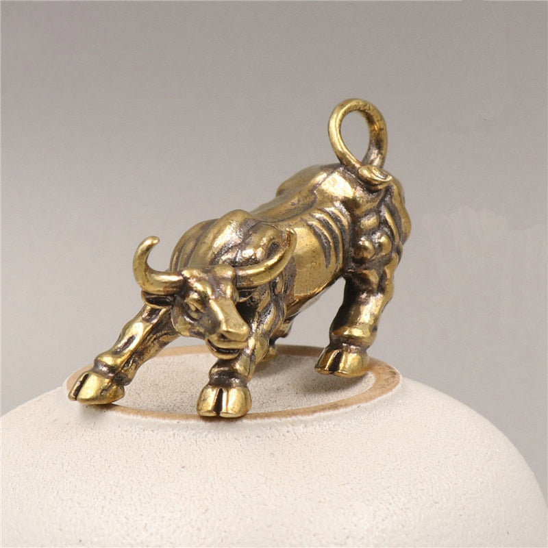 Brass Retro Mini Bull Figurine