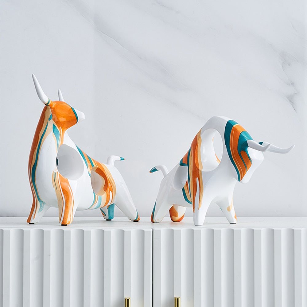Graffiti Bull Figurine