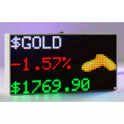 GLANCE LED price ticker display screen for Stocks, Mutual Funds, Cryptos, NFTs, FOREXs, Commodities, Precious Metals and Sports Teams for traders