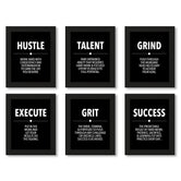 black and white motivational wall art poster, money making, success, grind, hustle