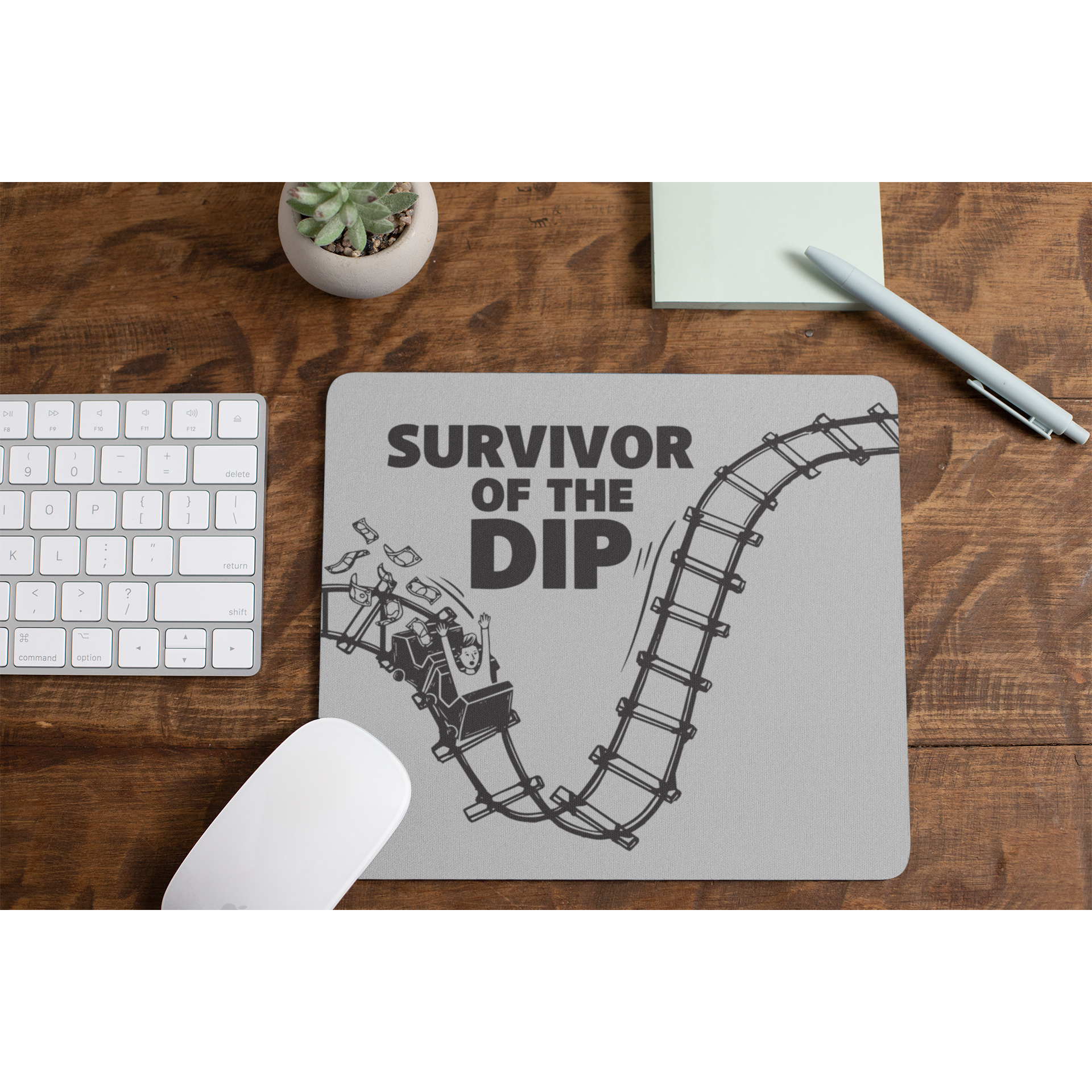 survivor of the dip white mouse pad, for traders, investing