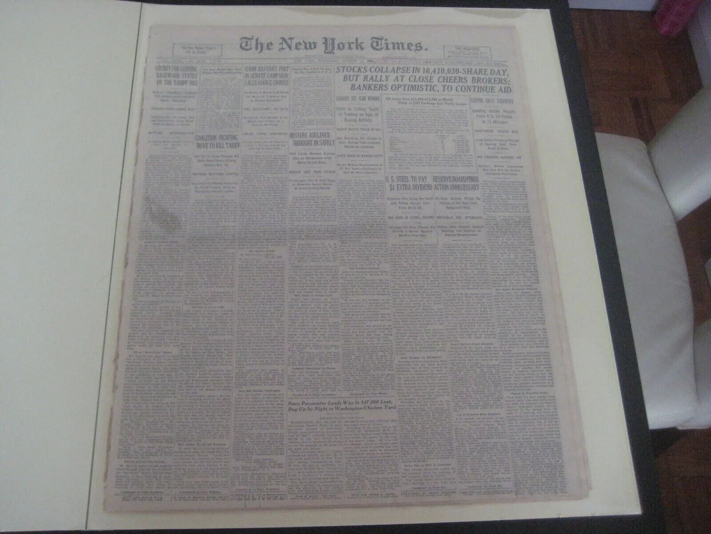[RARE] Stock Market Crash 1929 - New York Times Newspaper